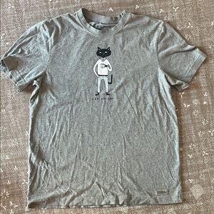 Life Is Good Gray Cat Person T-Shirt